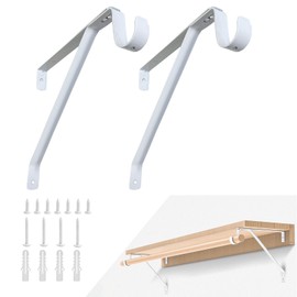 YISHELFS Heavy Duty Closet Rod Bracket, Adjustable Closet Shelf & Rod Brackets White Closet Rod Holders for 3/4" Wall Cleat, Adjustable for Rear Cleat Strip, Closet Rod Support Bracket, Set of 2