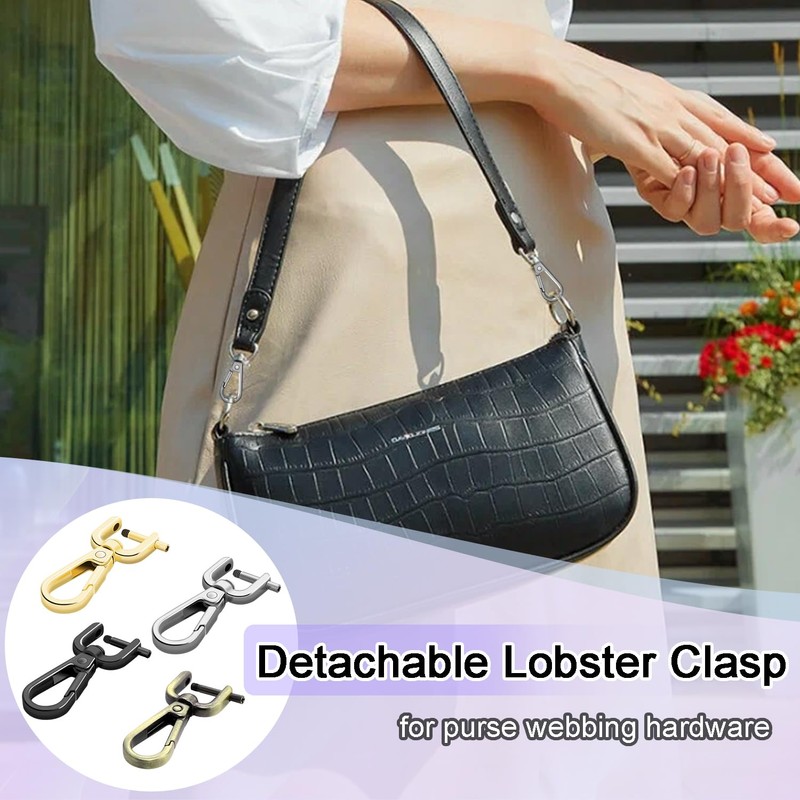 4Pack 1/2 Inch Metal Purse Clips, Detachable Swivel Lobster Claw