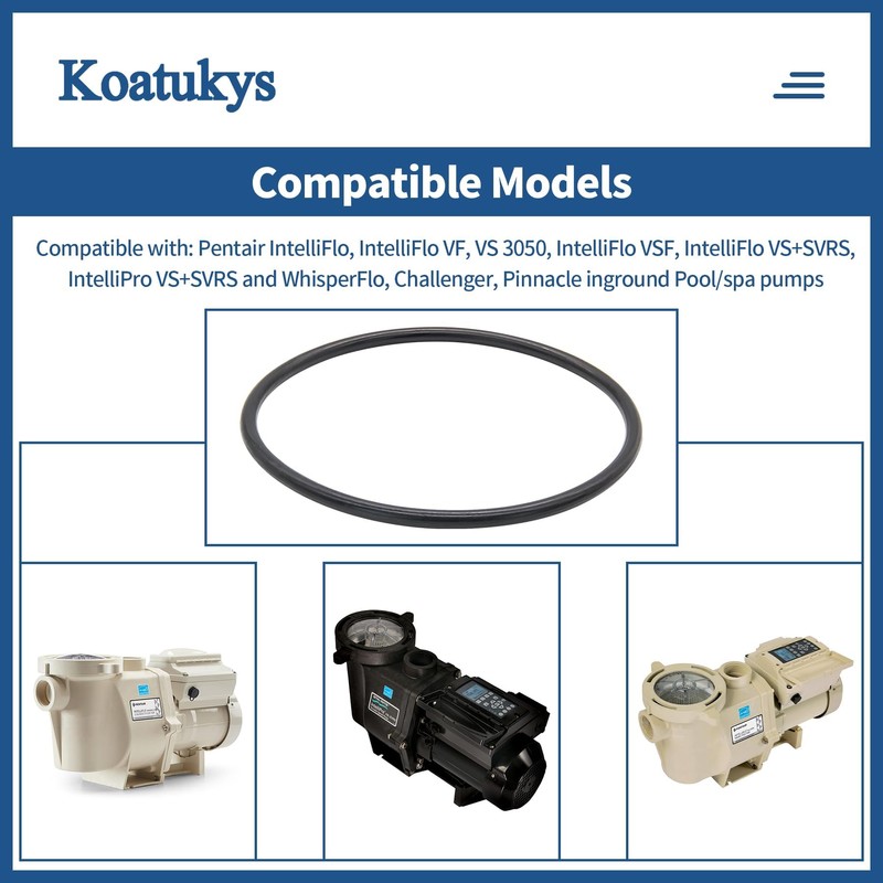Koatukys 350013 350013Z Lid O-Ring Fit for Pentair WhisperFlo IntelliFlo