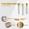 3pcs Keyhole Router Bits Set, 1/4" Shank T Slot Cutter
