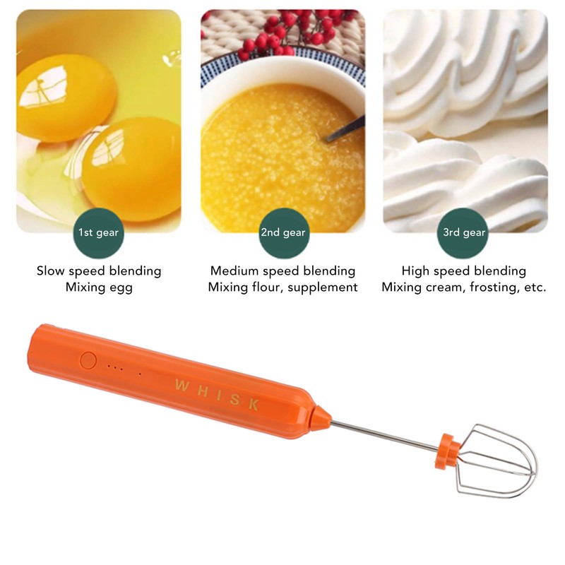 USB Household Stainless Steel Electric Mixer Handheld Small Mixer Wireless