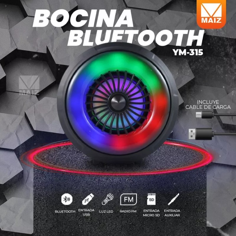 Maíz 5pzs Bocina Bluetooth Radio Inalambrica Portatil Recargable
