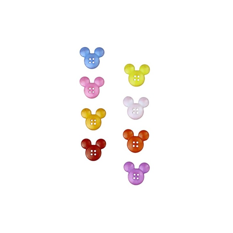 100 Pcs Mouse Head Ear Button Themed Sewing Buttons with