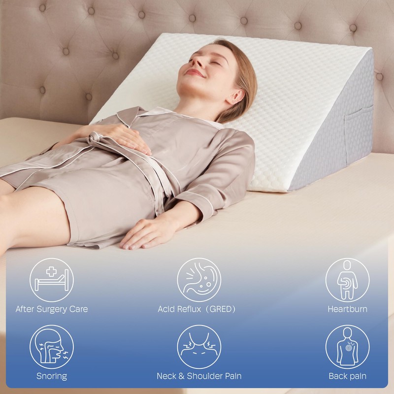Simpledad 12" Bed Wedge Pillow for Post-Surgery Sleeping & Headboard