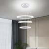 O'NEELDY Modern LED Chandeliers White Pendant Light Fixture 3 Ring