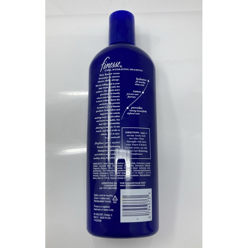 Finesse Curl Hydrating Shampoo Silk Protein Enriched Helene Curtis