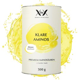 XbyX Clear Aminos Lemon EAA Powder | Premium Amino Acids Complex High Dose | Protein Dietary Supplement Muscle Building ¹ | Vegan & Lactose Free | Low Calorie & No Added Sugar | 300 g | 30 Servings
