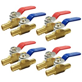 Joywayus 1/2 Inch PEX Brass Ball Valve for Hot and Cold Water PEX Pipe 2-Way Ball Shut Off Valve Fittings (Pack of 8)