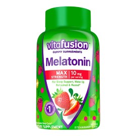 Vitafusion Melatonina 10mg - 100 Gomitas Sabor Fresa (Max Strength) 😴🍓