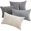 Topfinel Cushion Cover, 30 x 50 cm, Grey Corduroy Cushion
