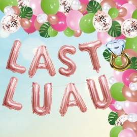 PARLONTY Hawaiian Luau Bachelorette Party Decorations - 75pcs Balloons & Supplies - Pink - Tropical Theme - Bachelorette Party Occasion - Women's Department - Women & Unisex Audience