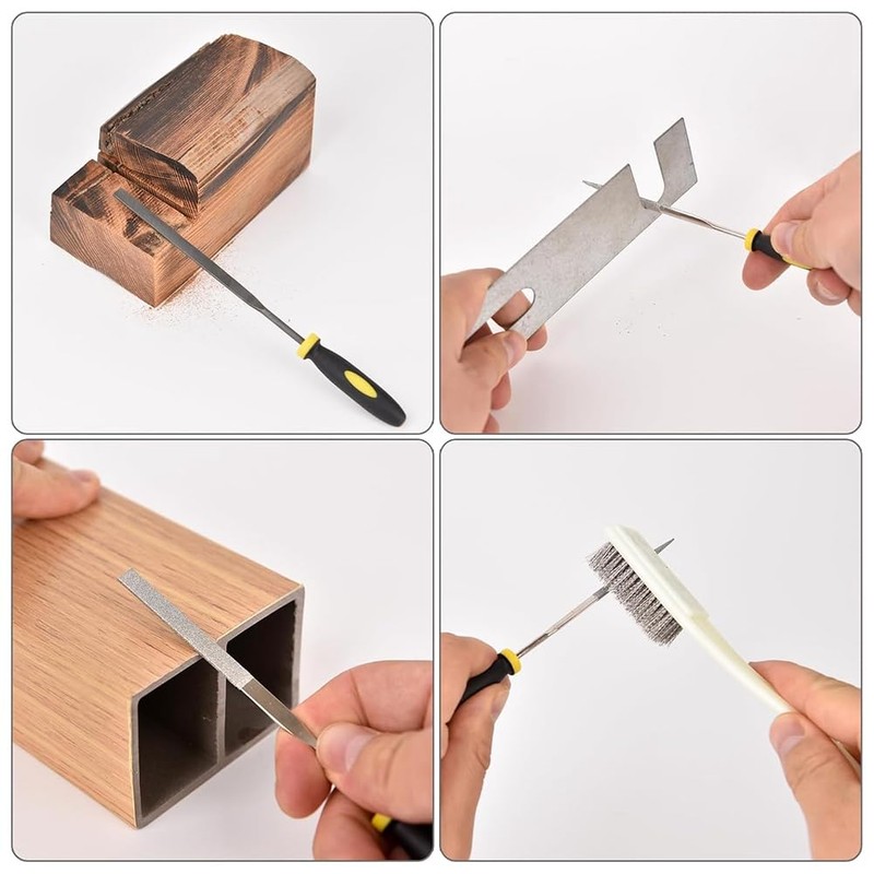 Veumoie 13PCS Needle Files Set,6 Diamond Files & 6 Steel