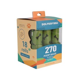 Merbary Biodegradable Dog Poop Bag 270 Counts (18 Rolls) - EPI Degradable Dog Waste Bags - Large Pet Waste Bags for Doggy (Unscented)