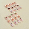 YEFIUO Christmas Pink Press on Nails Short Square Xmas Cute