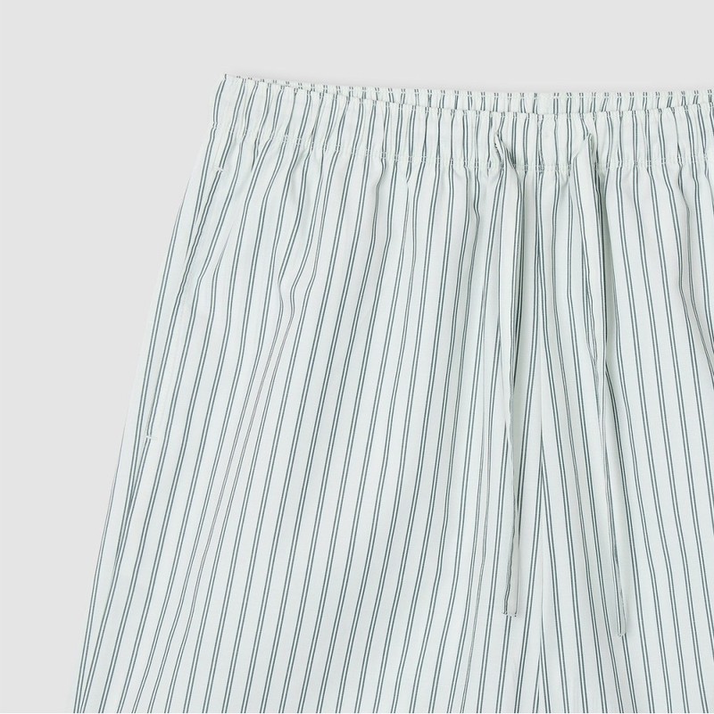 JAJU [JAJU] Men's Stripe 5-point Pajama Set_Dark Mint Grey