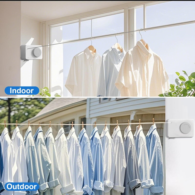 Retractable Clothes Line Indoor: Qoosea Corde a Linge Exterieur Easy