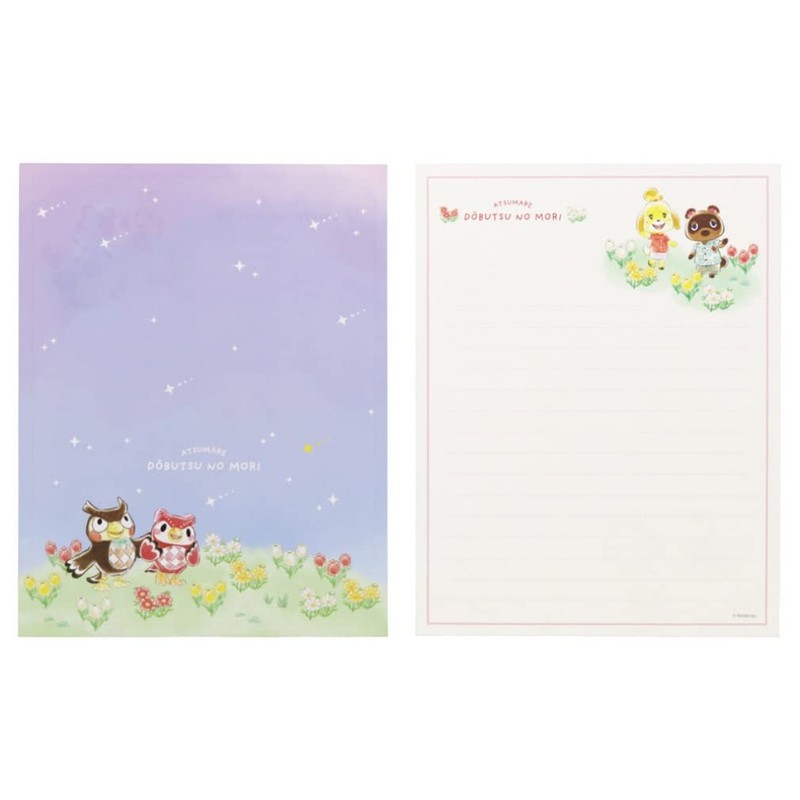 Sunstar Stationery Atsume Animal Crossing, Letter Set, Pink S8905770