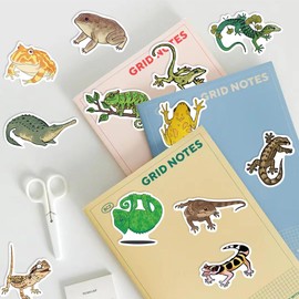 Reptile Stickers,50 PCS Gecko Lizard Vinyl Waterproof Decals for Water Bottles Computer Bicycle Skateboard Luggage Phone Pad Laptop Kids Teens Stickers Pack