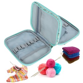 Organizador de Bolsas de Ganchillo, Bolsa para Proyectos de Tejido, Bolso de Almacenamiento de Ganchillo para Accesorios de Ganchillo, Agujas de Tejer, Ganchos de Crochet, (Bolsa