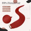 Silk-co Hair Extensions Tape in Human Hair 20inch #Red Real