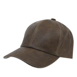 The Vintage Year Heavy Washed Wax Coated Cotton Adjustable Low Profile Men Women Baseball Cap (Vegan Leather Tan Brown)