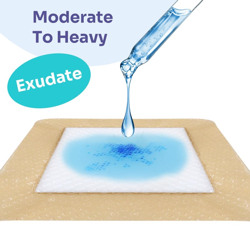 Conkote Silicone Wound Bandages, Adhesive Foam Dressings 4'' X 4'',