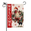 Christmas Garden Flag Welcome Xmas Chicken Winter Holiday Decorations Burlap