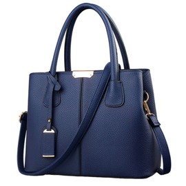 FiveloveTwo Women Classy Satchel Handbag Tote Purse Handle Bag Shoulder Bag Darkblue