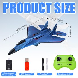 WDKXCN RC Aeroplane 2CH, 2.4 GHz Remote Controlled Aeroplane Toy Styrofoam Flyer with LED Light, Remote Controlled Aircraft with Remote Control and USB Charging, RC Airplane for Adults