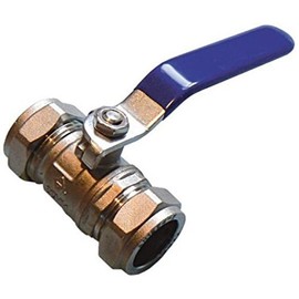 28mm Lever Ball Valve - Blue Handle