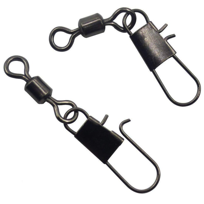 JSHANMEI ®100pcs/lot Ball Bearing Rolling Swivel with Interlock Snap Fishing