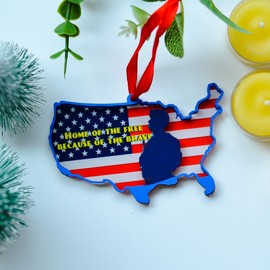 BlinkWishes US Army Soldier Christmas Ornament, Veteran Military Xmas Ornament, Appreciation Gift for US Army, Soldier, Veteran, Military-Themed Decor, Armed Forces Keepsake