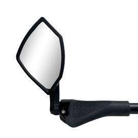 Hafny 2025 Bar End Bike Mirror, HD Glass Lens, Ajustable & Rotatable Safe Rearview Bicycle Mirror, Blast-Resistant, HF-6003-FR054 (Silver Glass Left Side)