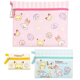 Marimo Craft PKP-051 Poké Piece Pocket Monster 3 Row Pouch, Pink, W 10.6 x H 8.3 inches (27 x 21 cm)