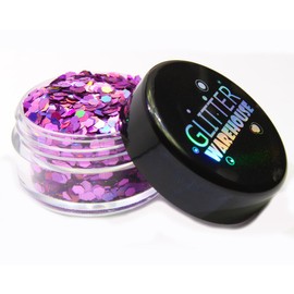 2mm Chunky Rose Pink Holographic Glitter GLITTERWAREHOUSE COSMETIC GLITTER Loose Glitter Powder for Festival Makeup Face Body Hair Nails Eyes Lips (10g Jar)