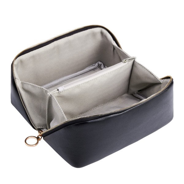 KALIDI Large Capacity Cosmetic Bag Ladies Pencil Case Make Up Bag Makeup Bag Pencil Case Cosmetic Travel Pouch, Black (black-2)