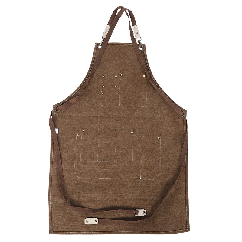 Adjustable Waterproof Apron with Pockets for Restaurant Kitchen Milk Tea