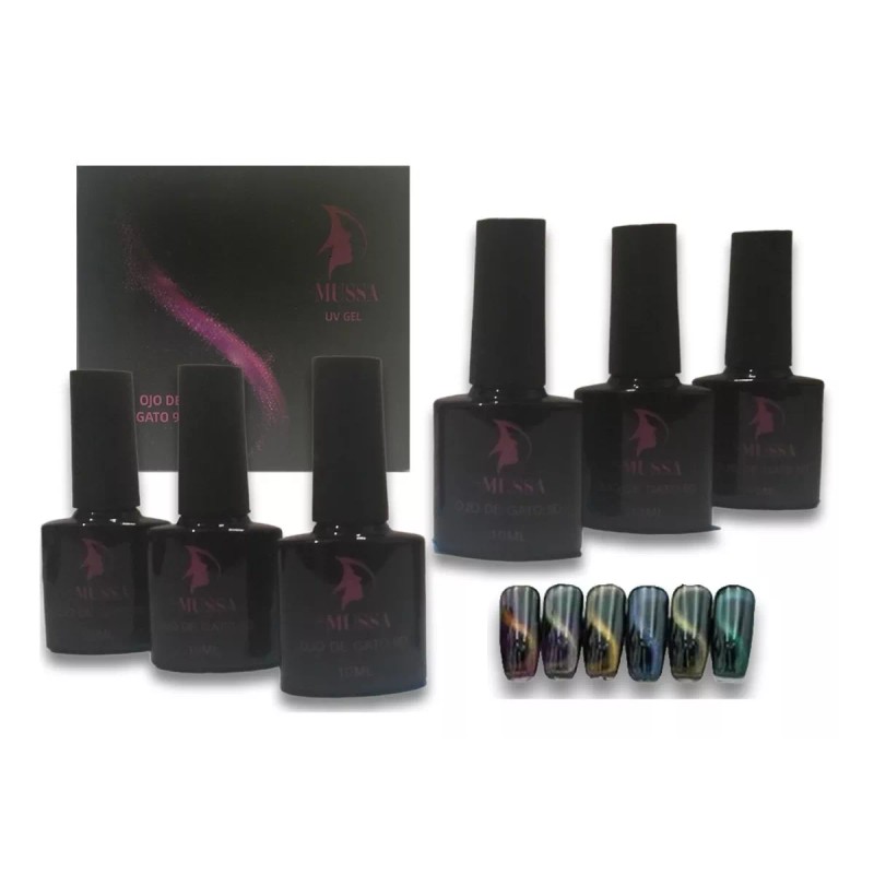 Mussa Gama 6pz Gel Efecto Ojo De Gato 9d Marca