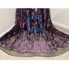 wowfabric4less123 Purple Black Embroidery Lace Fabric 50” Width Sold By