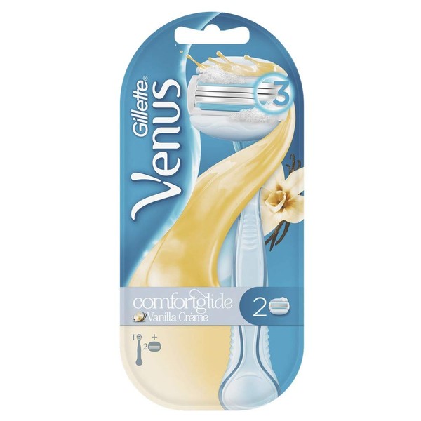 Venus Comfortglide Vanilla Women's Razor + 1 Razor Blade, No Shaving Cream Required [OFFICIEL]