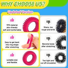 Fidget Toys Kids Sensory Rings: 12 Pack Quiet Calming Spinner Rings – Autism Stress Relief, Anxiety Fidgets for Classroom, Prize Gift & Stocking Stuffers