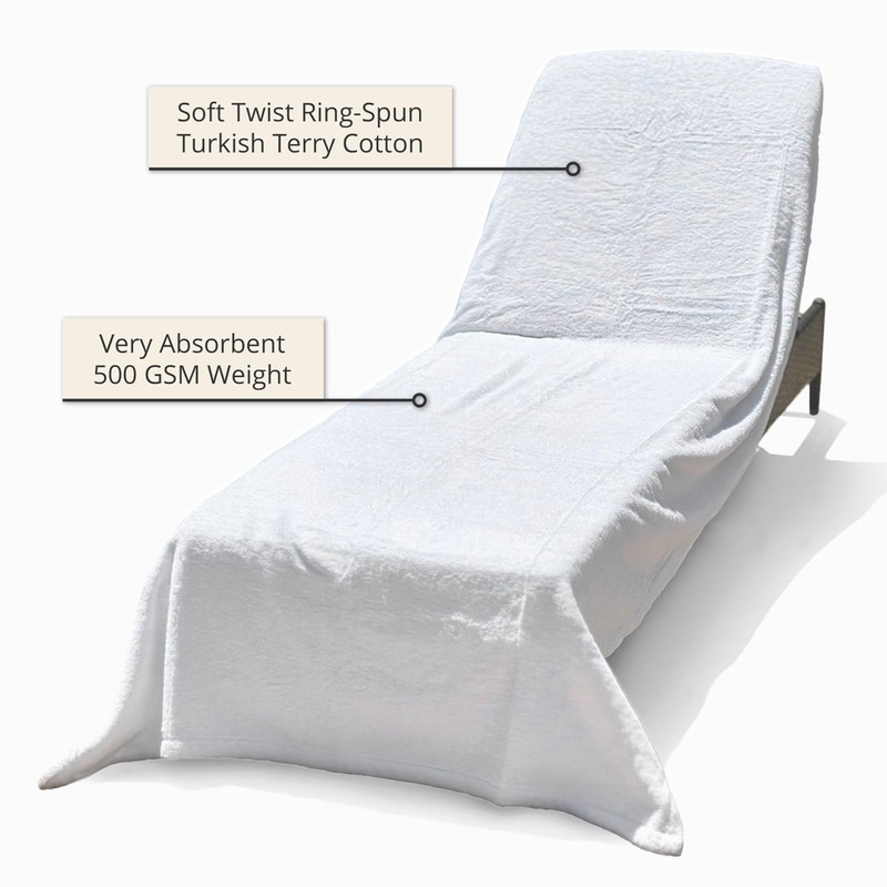 ARLU HOME Large Luxury Chaise Pool/Lounge Chair Cover Towel -