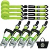Car Tie Down Straps for Trailers with J Hooks (4PK)