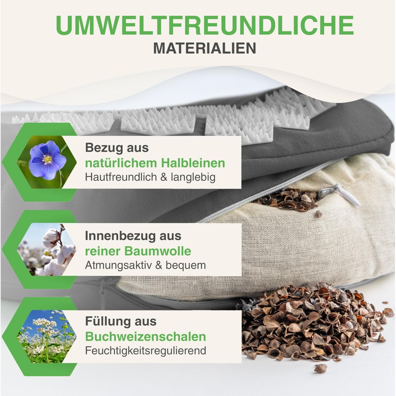 BACKLAxx ® Acupressure Neck Pillow Slate Grey