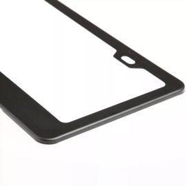 KA Depot For Maybach License Plate Frame Matte Black W/Chrome Logo Engraved Cap Stainless