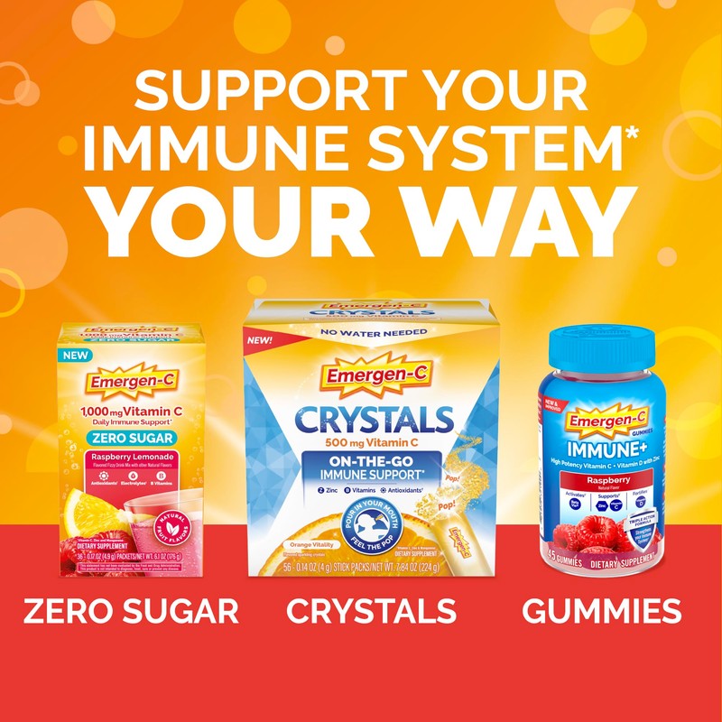 Emergen-C 1000mg Vitamin C Immune Support Powder Pink Lemonade 30CT