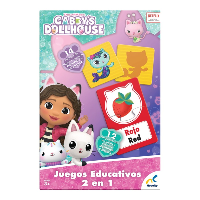 Novelty Set de Juegos Educativos 2 en 1, Gabby´s Dollhouse