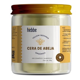 HEBBE - Cera de Abeja Orgánica Natural 130 g | para Brillo del Cabello | Marcas de Acné | Tono de la Piel | Previene Arrugas y Signos de Expresión | Elimina Pequeñas Cicatrices
