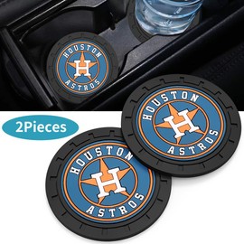 Astros Car Cup Holder Coasters for Baseball Fans,Huston Astros Car Coasters for Car Cup Holder,Baseball Stuffs Huston Astros Car Cup Holder Insert,Souvenir/Gifts for Baseball Fans,Car Cup Mat,2.75''