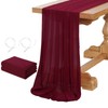 Chiffon Table Runner 2 Pieces 10ft Burgundy Romantic Rectangle Table